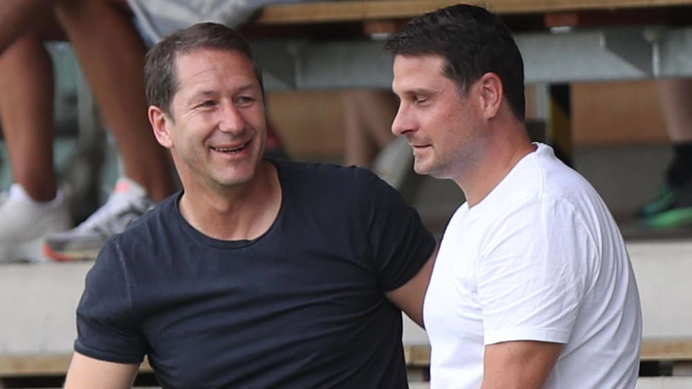Österreichs Nationaltrainer Franco Foda und Imre Szabics