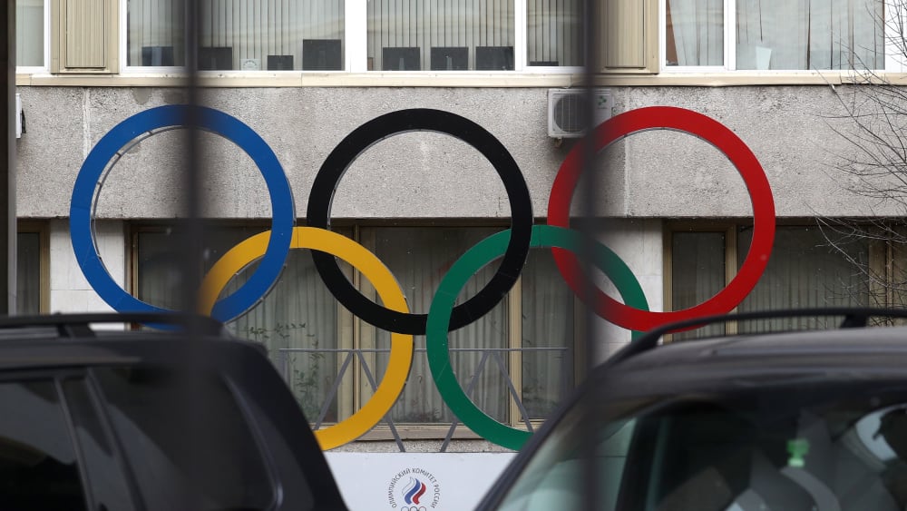 Olympische Ringe in Moskau