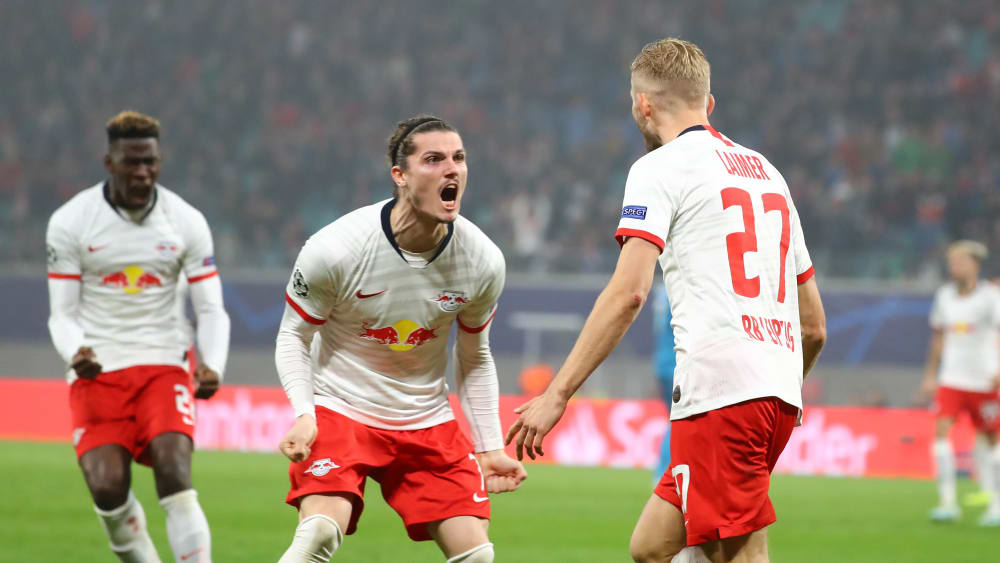 Pure joy: Marcel Sabitzer and Konrad Laimer (r.) At the Torjubel.