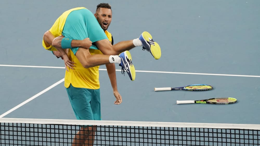 Großer Jubel: Nick Kyrgios und Alex De Minaur setzten sich im Doppel durch.