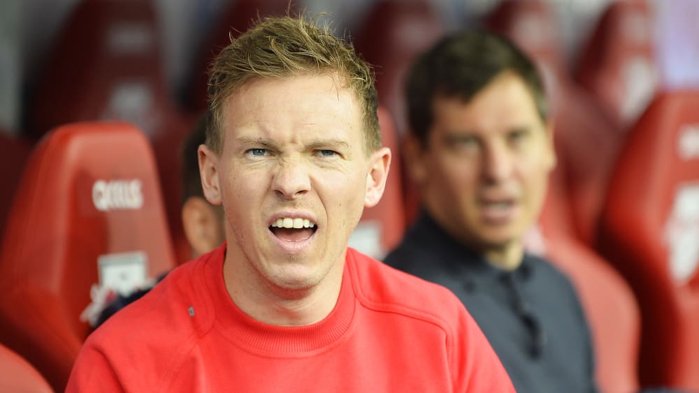 Da schaut selbst der Trainer ungläubig: Leipzig-Coach Julian Nagelsmann nach einem Treffer seiner Schützlinge.