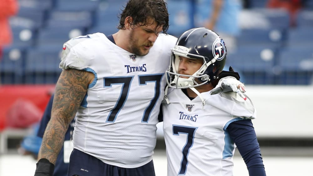 Taylor Lewan (links) und Cairo Santos