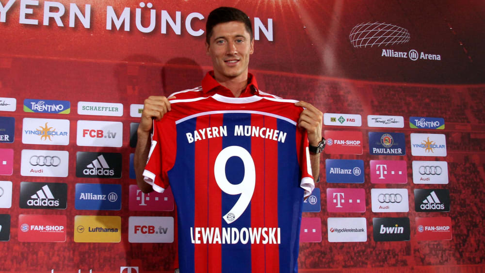 Robert Lewandowski im Juli 2014 bei seiner Vorstellung in München