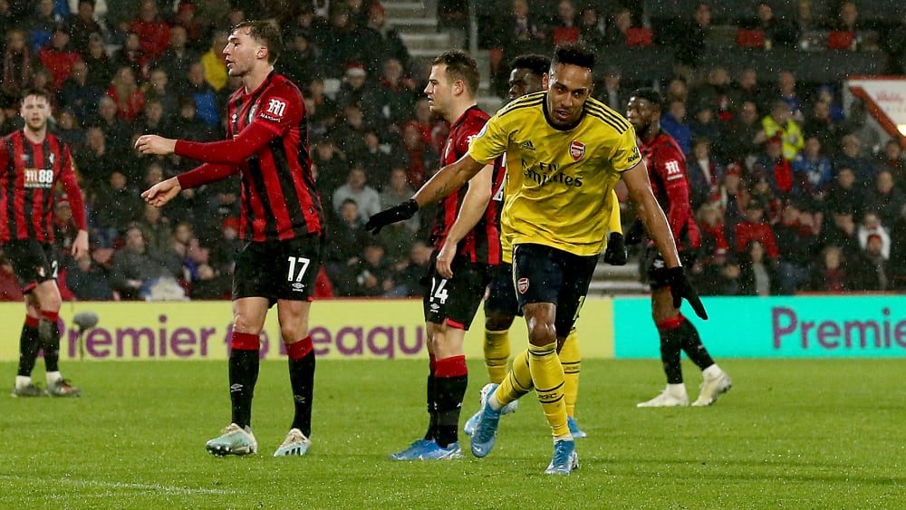 Pierre-Emerick Aubameyang nach seinem Tor zum 1:1 in Bournemouth