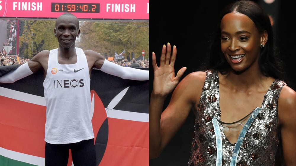 Eliud Kipchoge und Dalilah Muhammad