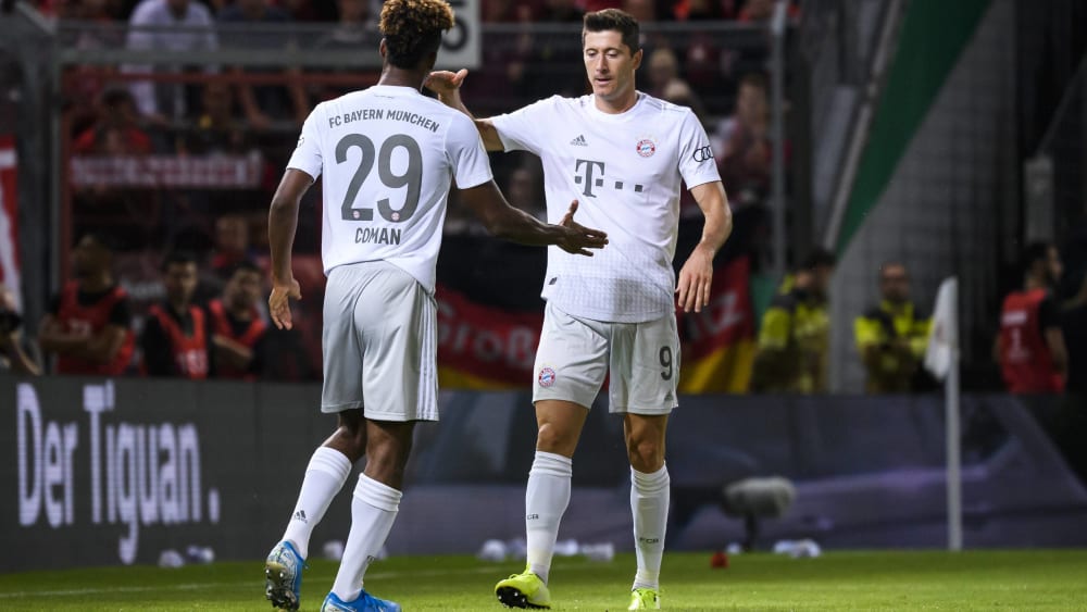 Schlag ein: Kingsley Coman scheiterte noch, aber Robert Lewandowski staubte zum 1:0 ab.