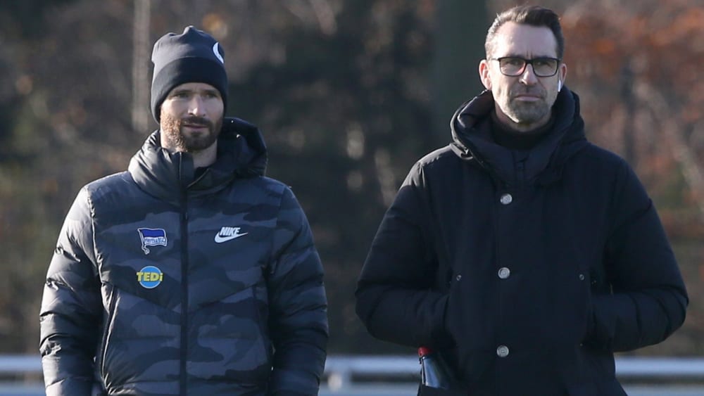 Einst Mitspieler, nun Funktionäre bei der Hertha: Arne Friedrich und Michael Preetz.
