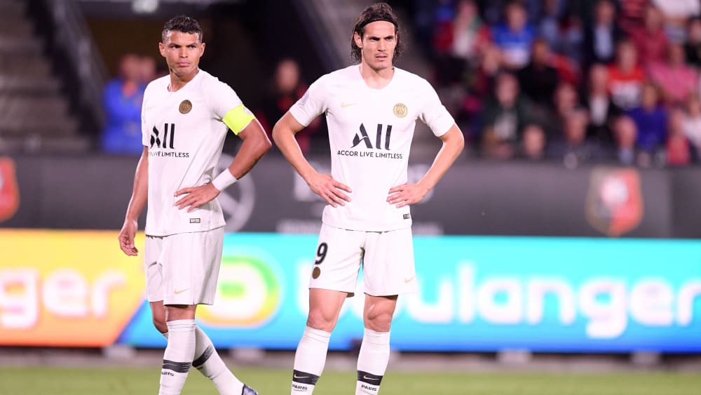 Restlos bedient: Thiago Silva und Edinson Cavani (r.).
