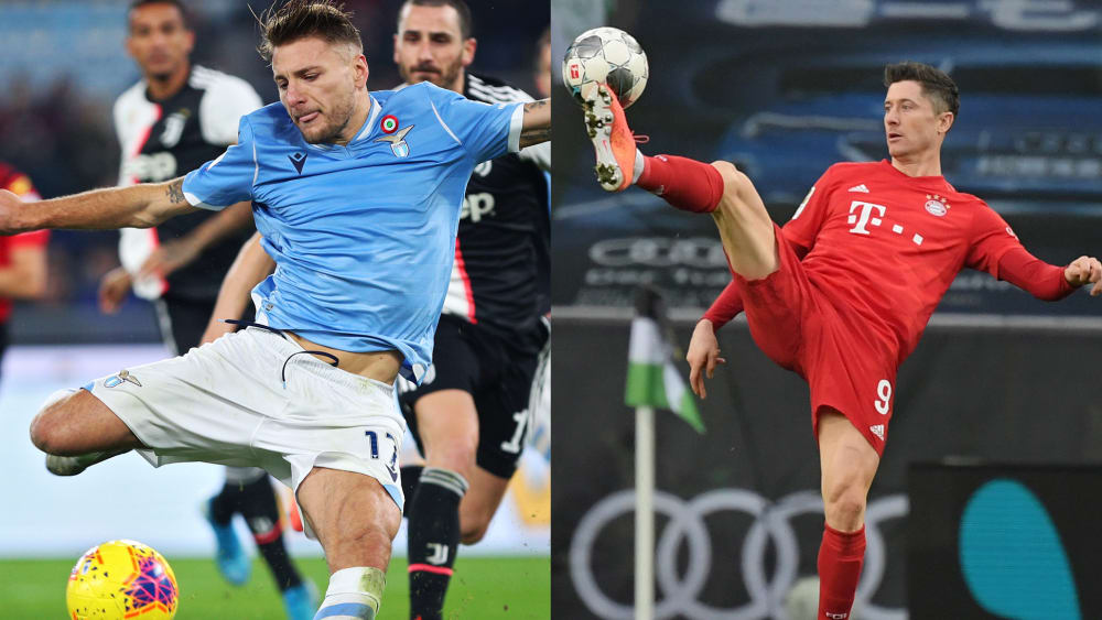 Ciro Immobile von Lazio Rom und Bayerns Robert Lewandowski