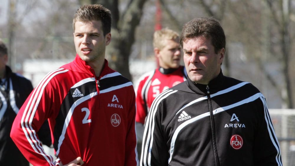 Dennis Diekmeier und Dieter Hecking in Nürnberg