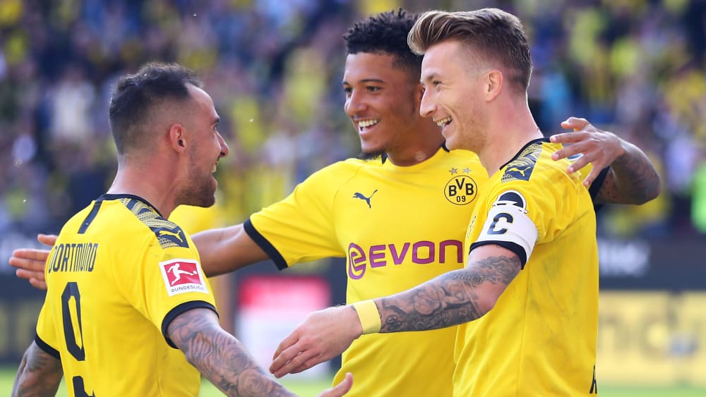 Durften einen Heimsieg bejubeln: Paco Alcacer, Jadon Sancho und Marco Reus.