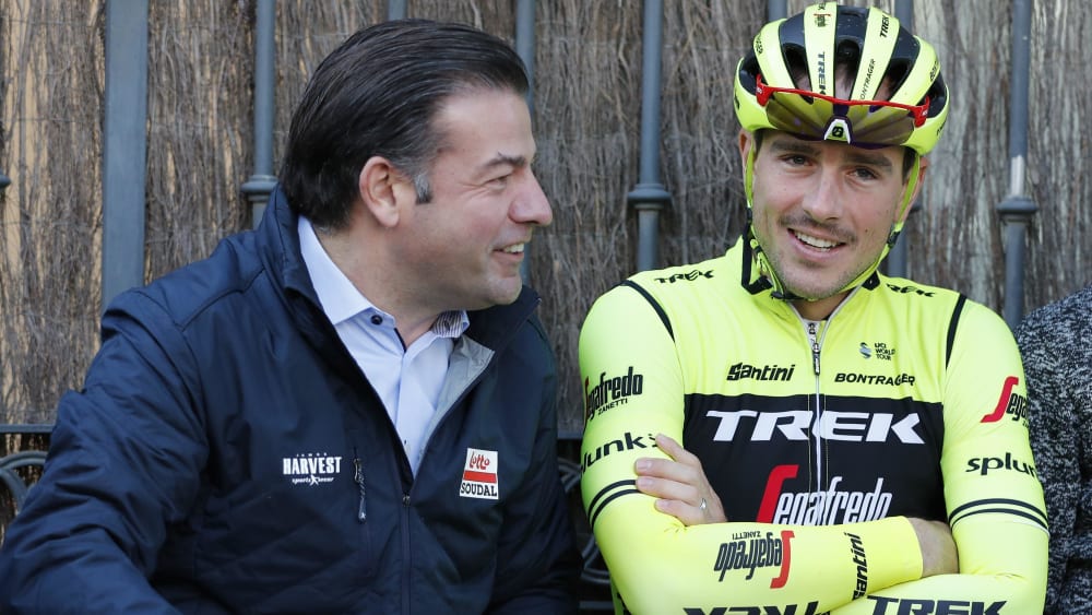 John Degenkolb mit seinem neuem Chef bei Lotto Soudal John Lelangue