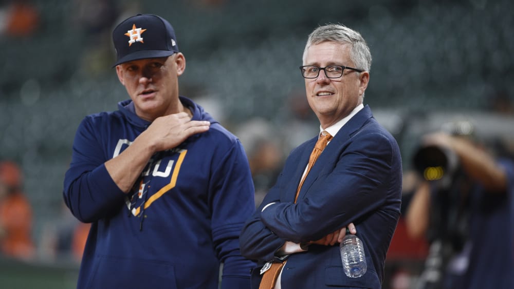 Cheftrainer A.J. Hinch und General Manager Jeff Luhnow