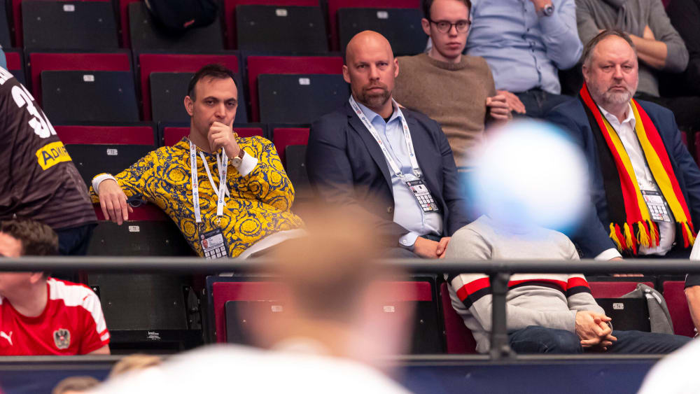 DHB-Vizepräsident Bob Hanning, Sportvorstand Axel Kromer und Präsident Andreas Michelmann