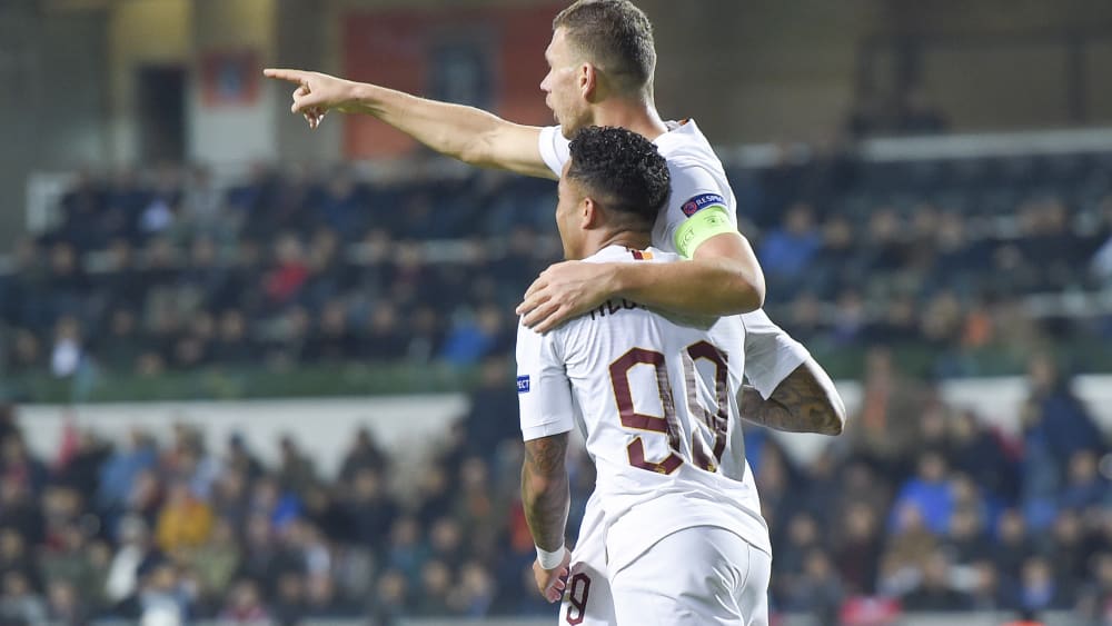 Edin Dzeko und Justin Kluivert haben für die Roma in der Europa League getroffen.