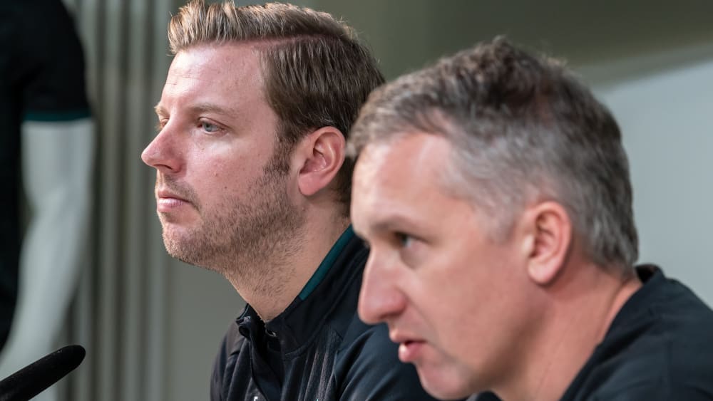 Manager Frank Baumann (r.) und Trainer Florian Kohfeldt