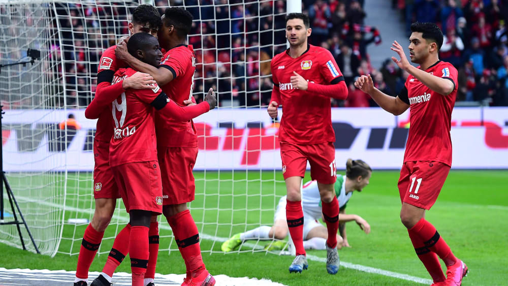 Umjubelter Torschütze: Moussa Diaby (#19) freut sich über das 1:0.