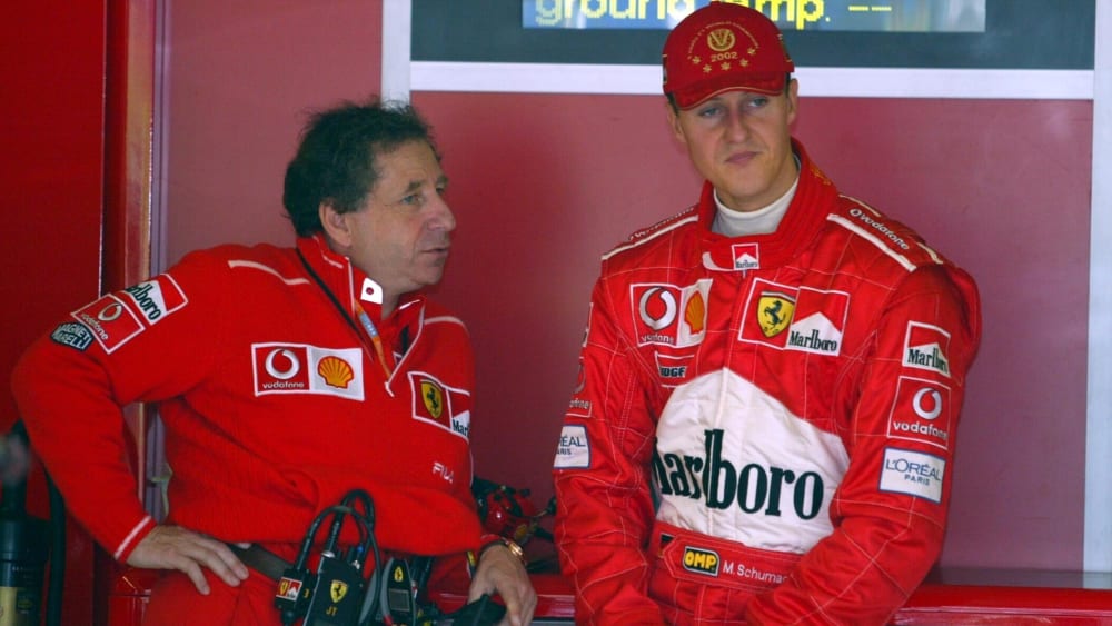 Freunde: Der heutige FIA-Präsident Jean Todt und der siebenmalige F1-Champion Michael Schumacher, hier im Jahr 2002.