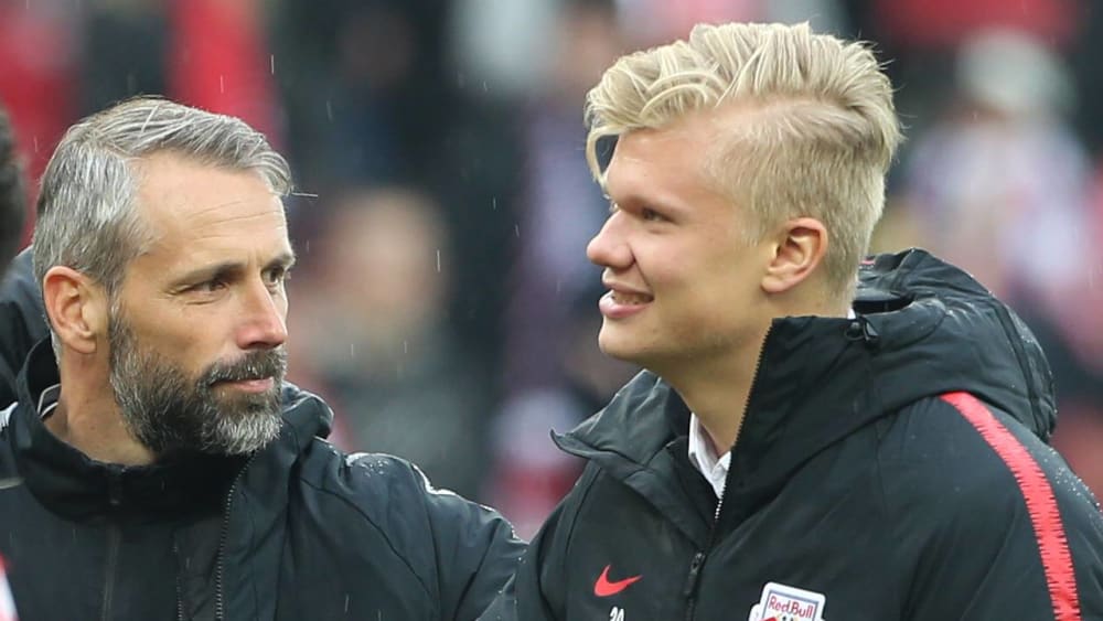 Marco Rose und Erling Haaland