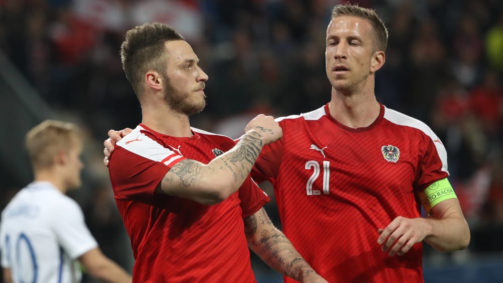 Marc Janko (r.) mit Marko Arnautovic - hier bei einem Spiel 2017