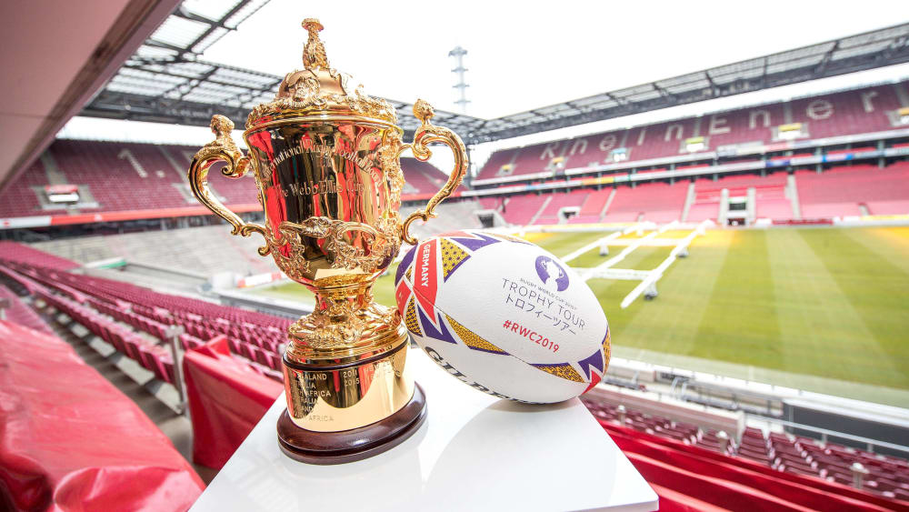 Um diese Trophäe geht es: In Japan beginnt am Freitag die Rugby-WM.