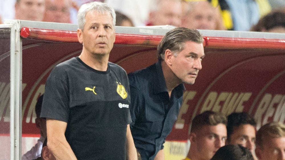 Lucien Favre mit Michael Zorc (r.)