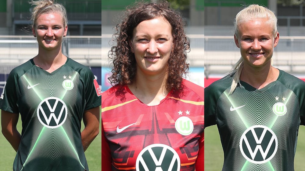 Alexandra Popp, Almuth Schult und Pernille Harder (v.li.)